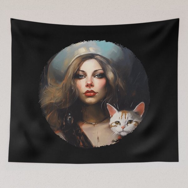 Item preview, Crazy Cat Lady Oil Paiting designed and sold by bellabitis.