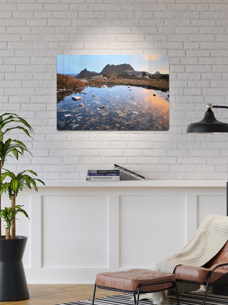 Thumbnail 1 of 4, Metal Print, Cradle Mountain Tarn Sunset, Australia designed and sold by Michael Boniwell.
