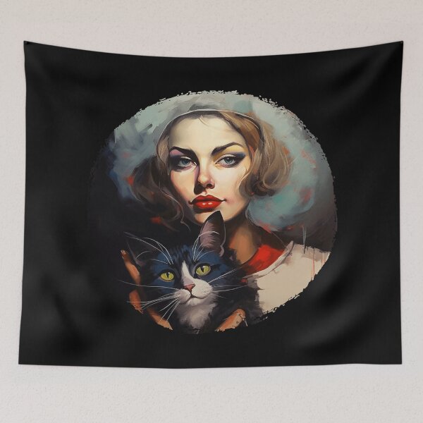 Item preview, Crazy Cat Lady Oil Paiting designed and sold by bellabitis.