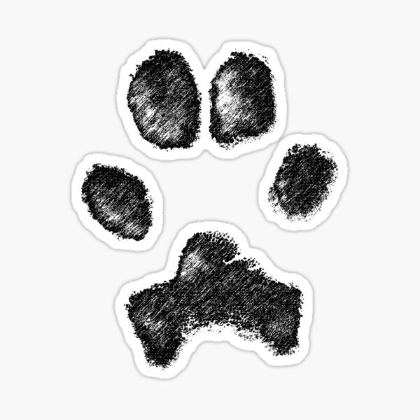 Husky Paw Print Black Sticker for Sale by TFeldDesign