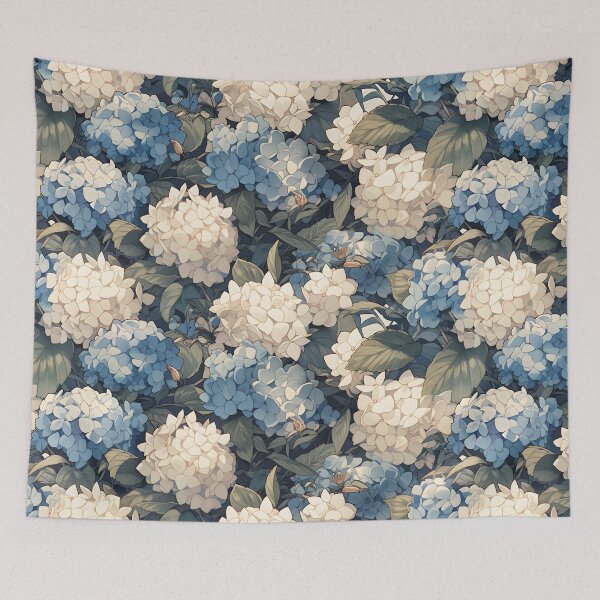 Item preview, Hydrangea floral pattern designed and sold by SkyPouikPouik.