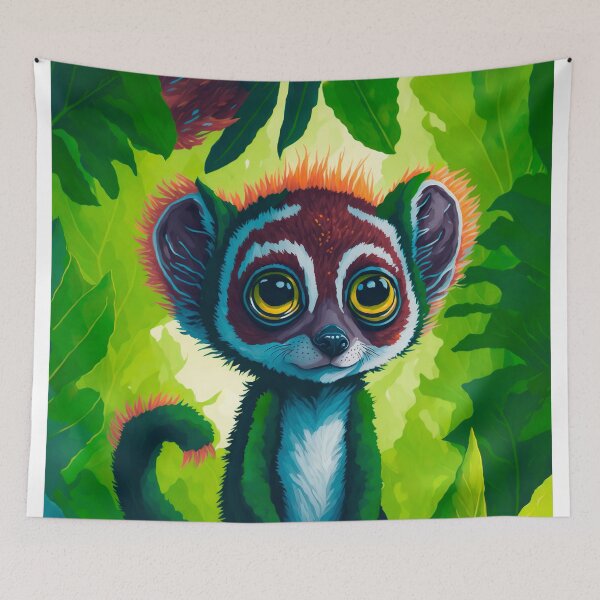Item preview, Cute Baby Lemur In The Jungle designed and sold by Yoselin Moran.