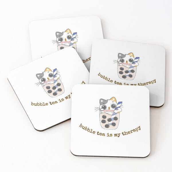 Item preview, bubble tea is my therapy Black and White Funny Sarcastic Quote meme  designed and sold by Mindlimes.