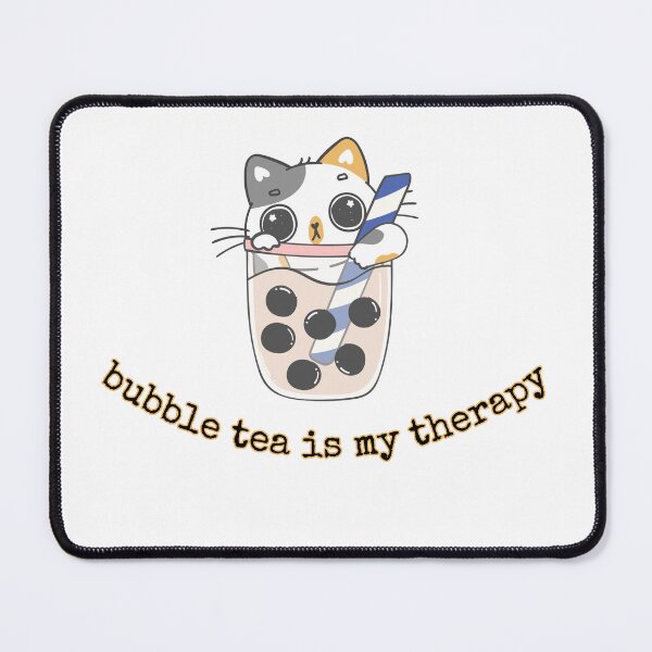 Item preview, bubble tea is my therapy Black and White Funny Sarcastic Quote meme  designed and sold by Mindlimes.