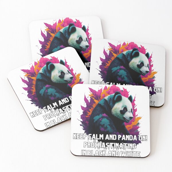Item preview, Keep Calm and Panda On! Procrastinating in Black and White designed and sold by Phalong.