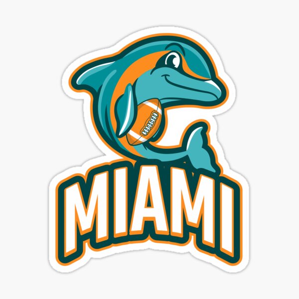 Miami Dolphins name Sticker for Sale by condog313