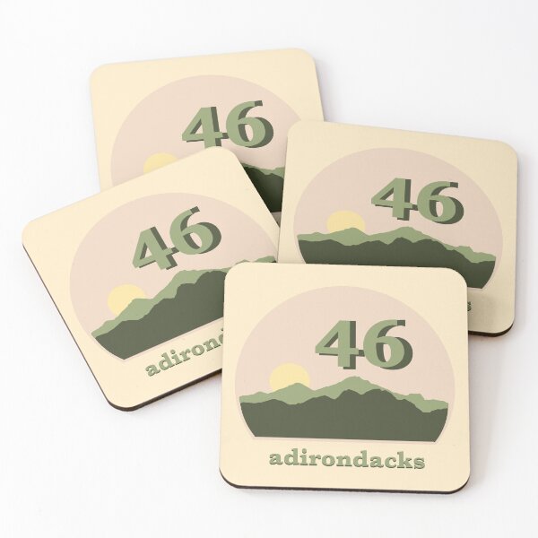 Item preview, Upstate New York Adirondack Skyline 46 High Peaks - Green/Yellow designed and sold by emilyspencer.