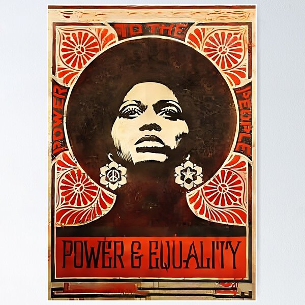 Item preview, Angela Davis poster (1971) Power & Equality designed and sold by RedWedgee.