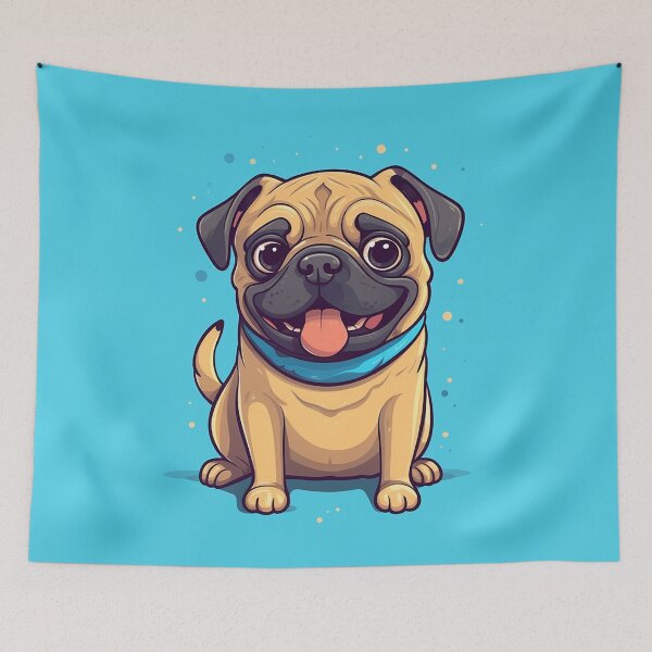 Item preview, Happy Pug Surfer designed and sold by Dog Lover.