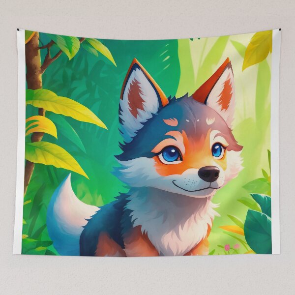 Item preview, Cute Baby Wolf In The Jungle designed and sold by Yoselin Moran.