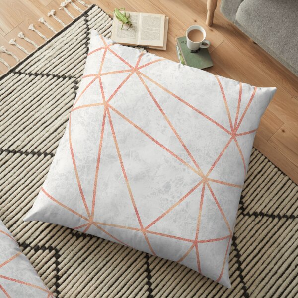 Marble Geometric Rose Gold Design Floor Pillow
