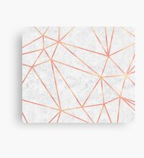 Marble Geometric Rose Gold Design Canvas Print