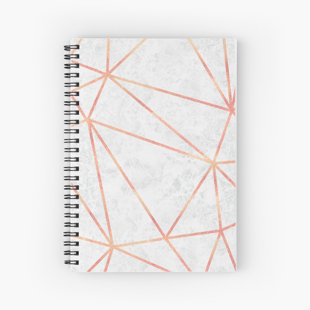 Marble Geometric Rose Gold Design Spiral Notebook