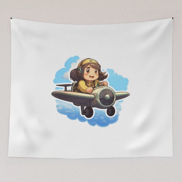 Item preview, Cute girl piloting an airplane on adventure designed and sold by ArtisticKevin.