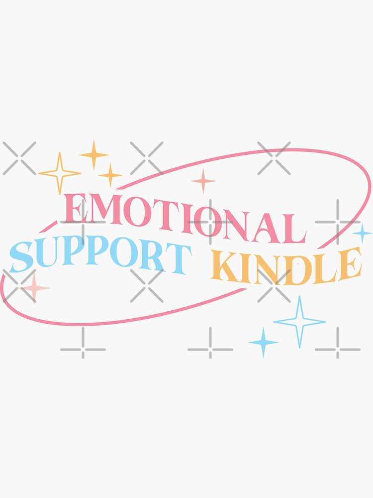Emotional Support Kindle Pink Sticker for Sale by KMIKBAL7