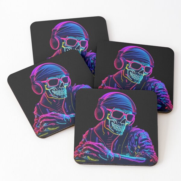 Item preview, Cool Skeleton DJ Wearing Beanie Halloween designed and sold by CoolHippoQuotes.