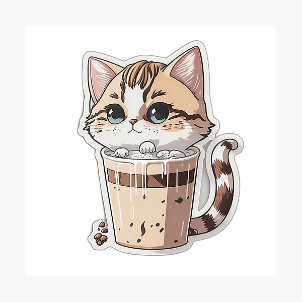 Item preview, Delightful Cat Hug Stiker designed and sold by har1tosha777.
