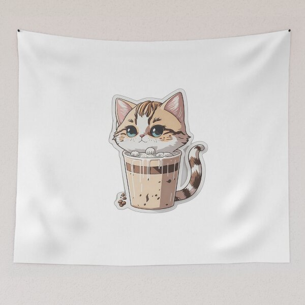 Item preview, Delightful Cat Hug Stiker designed and sold by har1tosha777.
