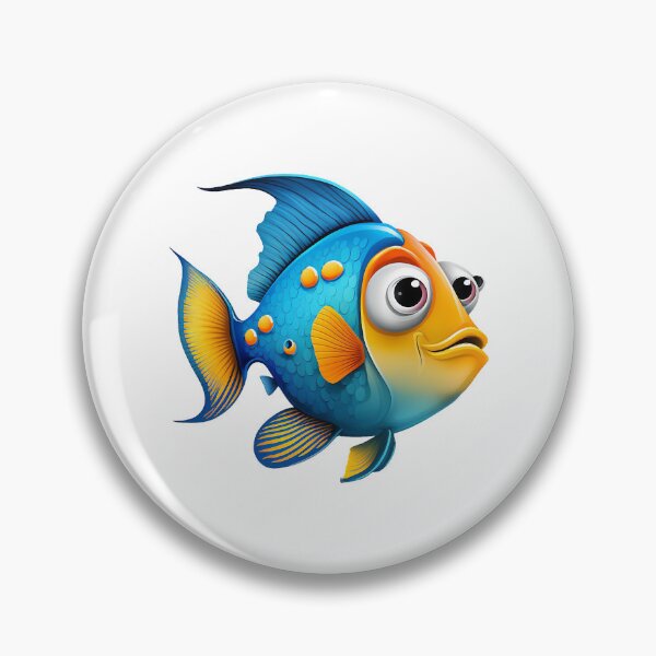 Item preview, A Blue and Yellow Animated Fish Tale designed and sold by TheStadiumShirt.