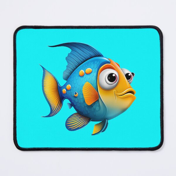 Item preview, A Blue and Yellow Animated Fish Tale designed and sold by TheStadiumShirt.