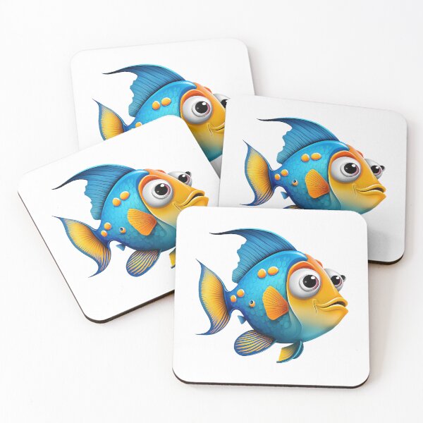 Item preview, A Blue and Yellow Animated Fish Tale designed and sold by TheStadiumShirt.