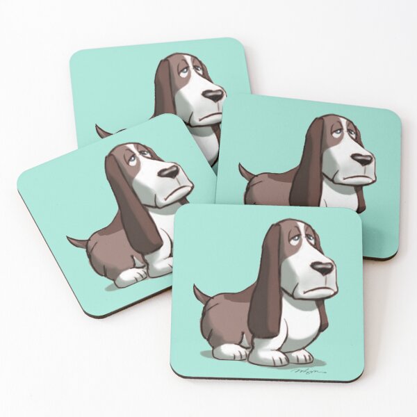 Artikelvorschau, Cartoon - Mr. Bassett, Droopy Faced Bassett Hound entworfen und verkauft von AnsonsArtZoo.