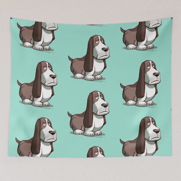 Item preview, Cartoon - Mr Bassett, Droopy Faced Bassett Hound designed and sold by AnsonsArtZoo.
