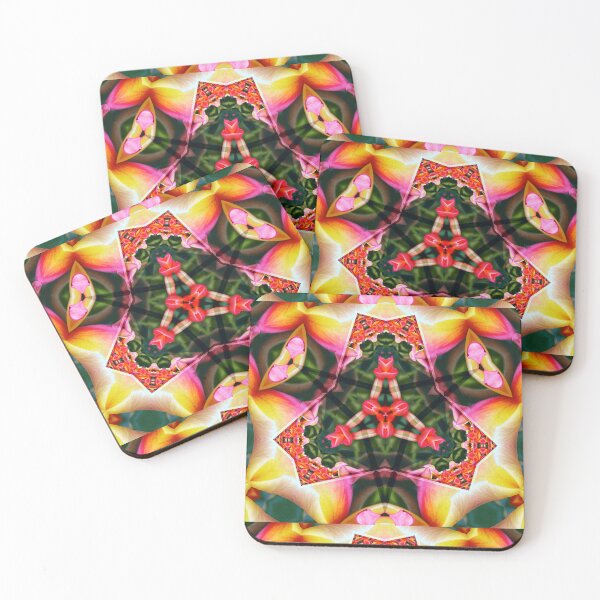 Item preview,  *Wonderful Colorful Geometric Plumeria Hawaiian Flowers Abstract Patchwork Painting.* designed and sold by Ralek.