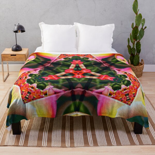Item preview, *Wonderful Colorful Geometric Plumeria Hawaiian Flowers Abstract Patchwork Painting.* designed and sold by Ralek.