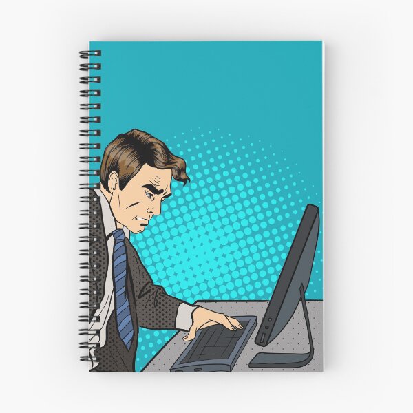Item preview, Anger Businessman. Businessman Works at the Computer. Pop Art.  designed and sold by ivector.