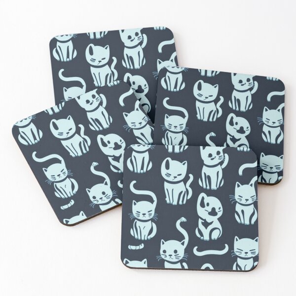 Item preview, Cute White Cats Pattern designed and sold by kn-clothing.