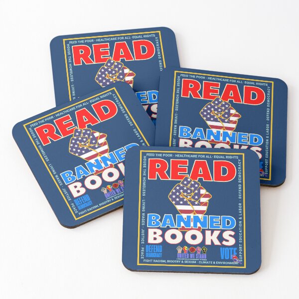 Item preview, PMD00938 Progressive Movement Designs patriotic American Read Banned Books design shows you support democracy progressive goals for Progressives Democrats Independents Liberals designed and sold by ProgressiveLeft.