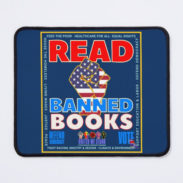 Item preview, PMD00938 Progressive Movement Designs patriotic American Read Banned Books design shows you support democracy progressive goals for Progressives Democrats Independents Liberals designed and sold by ProgressiveLeft.