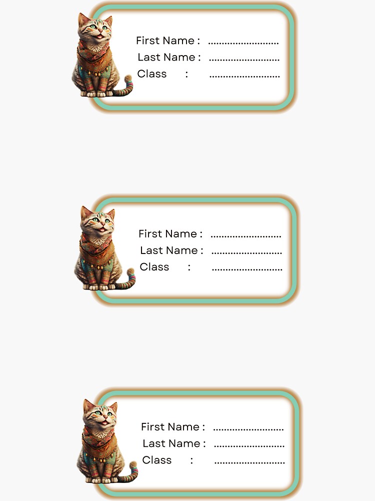 Name labels kids Sticker for Sale by Amamery