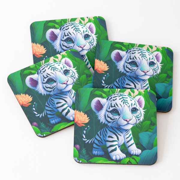 Item preview, Cute Baby White Tiger In The Jungle designed and sold by Yoselin Moran.