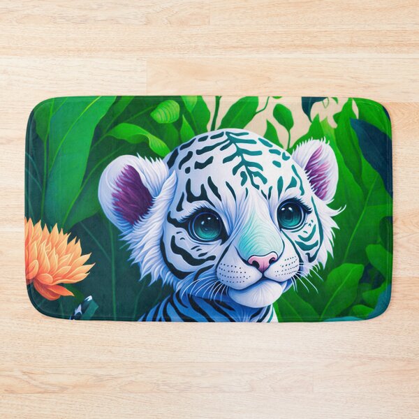 Item preview, Cute Baby White Tiger In The Jungle designed and sold by Yoselin Moran.