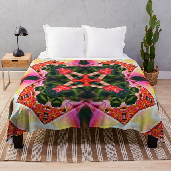 Item preview, *Wonderful Colorful Geometric Plumeria Hawaiian Flowers Abstract Patchwork Painting.* designed and sold by Ralek.