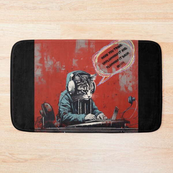 Item preview, Customer Service Cat Print Work From Home Funny Meme Graffiti Art designed and sold by NewOtaku64.