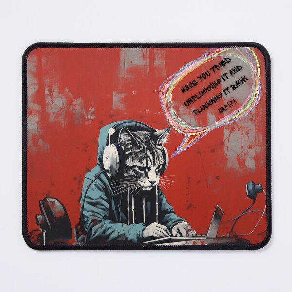 Item preview, Customer Service Cat Print Work From Home Funny Meme Graffiti Art designed and sold by NewOtaku64.