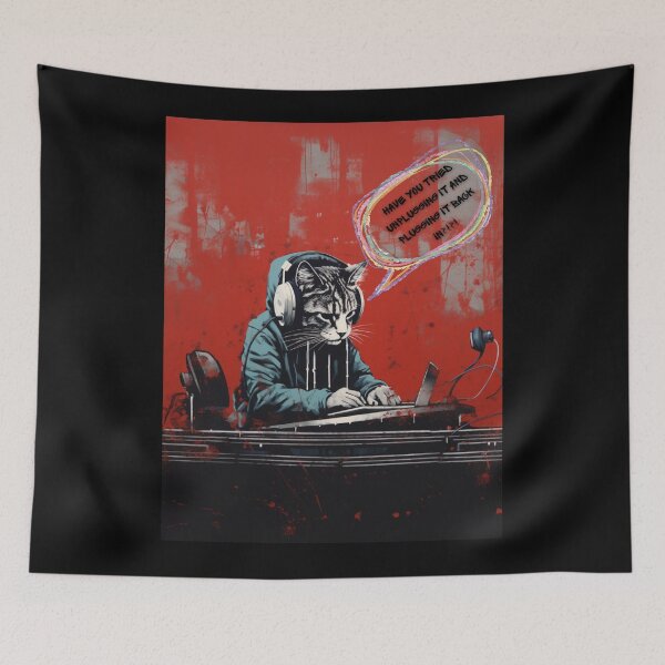 Item preview, Customer Service Cat Print Work From Home Funny Meme Graffiti Art designed and sold by NewOtaku64.