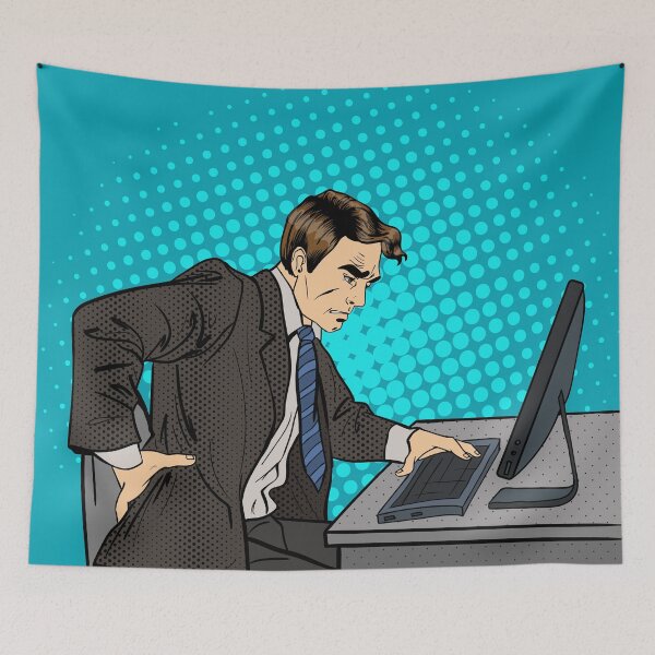 Item preview, Businessman Suffering from Backache. Businessman at Work. Pop Art. designed and sold by ivector.
