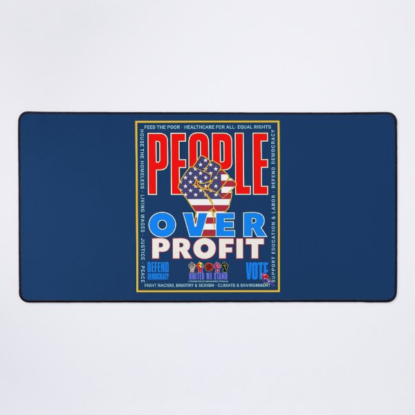 Item preview, PMD00940 Progressive Movement Designs patriotic American People Over Profit design shows you support democracy progressive goals for Progressives Democrats Independents Liberals designed and sold by ProgressiveLeft.