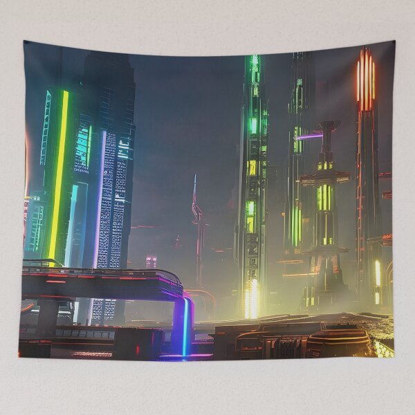 Item preview, Cyber City On Water designed and sold by Ink Art Design.