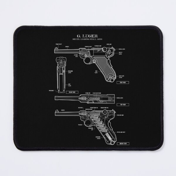Item preview, Luger: Recoil loading small arms (White Stencil-No Background) designed and sold by BGALAXY.