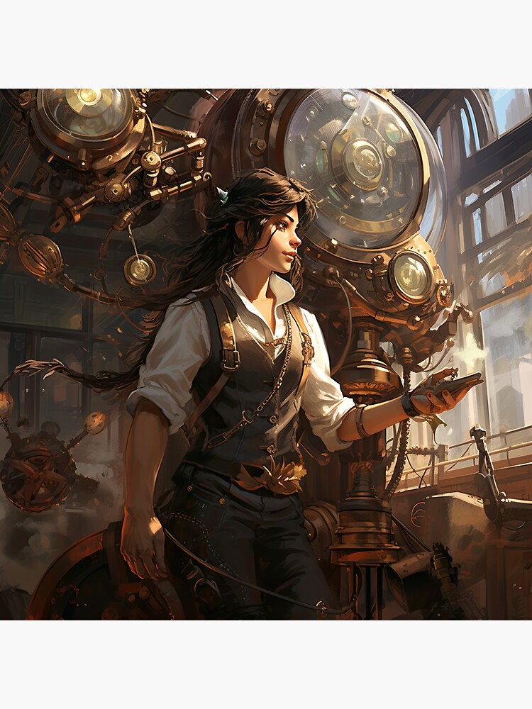 Thumbnail 3 of 3, Sticker, Steampunk Princess designed and sold by garretbohl.
