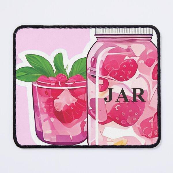 Item preview, Pink drink and jar with strawberries designed and sold by Tstickers888.