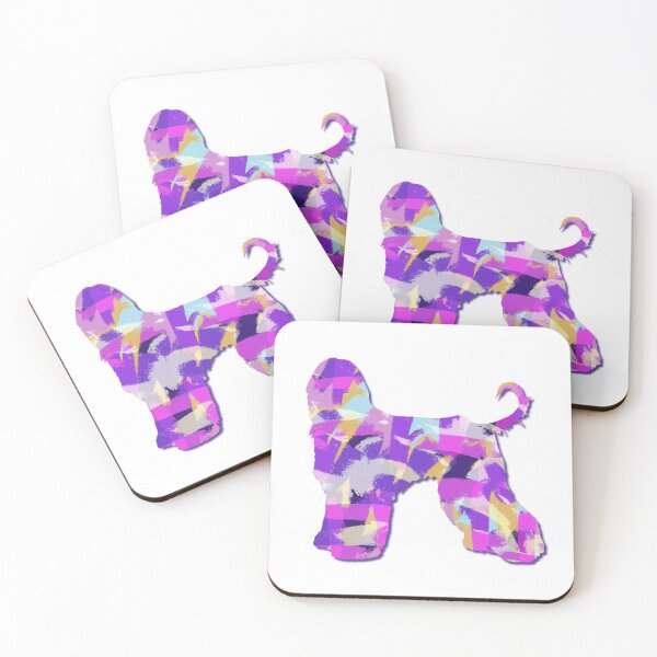 Item preview, Afghan Hound Dog Silhouette Purple Pink Yellow Blue Design designed and sold by AMSonArt.
