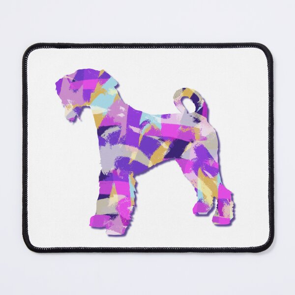 Item preview, Airedale Terrier Dog Silhouette Purple Pink Yellow Blue Design designed and sold by AMSonArt.