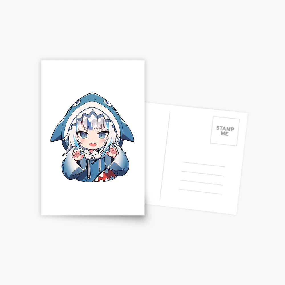 Adorable gawr gura chibi anime sticker, gawr gura from Hololive cute anime  girl chibi car sticker" Postcard for Sale by Hawaii-Kawaii | Redbubble