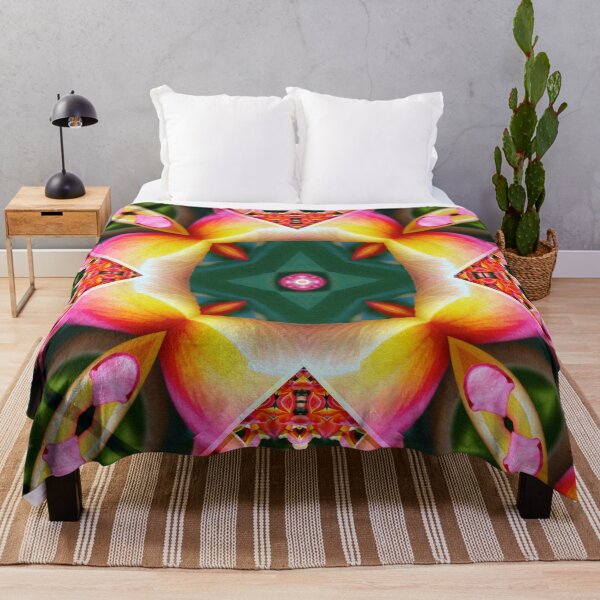 Item preview, *Wonderful Colorful Geometric Plumeria Hawaiian Flowers Abstract Patchwork Painting.* designed and sold by Ralek.